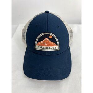 Fjällräven Mountain Logo Navy & White Mesh Snapback Trucker Hat S/M